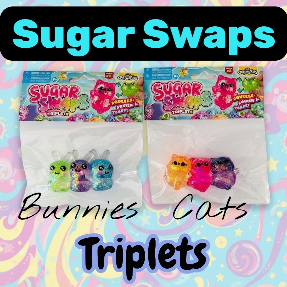 Viral Five Below Sugar Swap Triplets Squishy Bunnies and Cats Tic Tok Orb